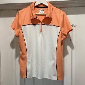 IZOD Two-Tone Polo Shirt in Orange and White